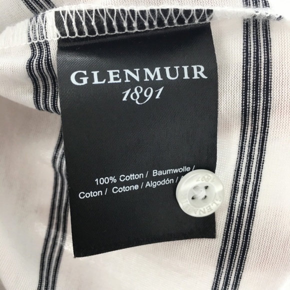 Glenmuir 1891 Men Polo Shirt Golf Performance White Blue Mercerised Cotton Sz L - Picture 8 of 11